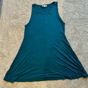 Loft Teal Sleeveless Flowy T-Shirt Dress | Size: XL